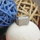 0.80 Carat (Ctw) 10K White Gold Round White Diamond Men's Flashy Hip Hop Pinky Ring