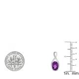 Sterling Silver 6X8 MM Oval Amethyst Ladies Infinity Drop Earrings