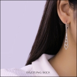 0.35 Carat (ctw) 10K White Gold Round Diamond Ladies Kite Shape Dangling Drop Earrings 1/3 CT