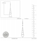 0.35 Carat (ctw) 10K White Gold Round Diamond Ladies Kite Shape Dangling Drop Earrings 1/3 CT