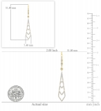 0.35 Carat (ctw) 14K Yellow Gold Round Diamond Ladies Kite Shape Dangling Drop Earrings 1/3 CT