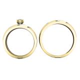 0.20 Carat (ctw) 14K Yellow Gold Round White Diamond Men & Women's Ring Trio Set 1/5 CT