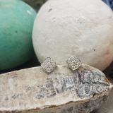 0.40 Carat (ctw) 10K White Gold Round White Diamond Ladies Cluster Stud Earrings