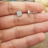 0.40 Carat (ctw) 10K White Gold Round White Diamond Ladies Cluster Stud Earrings