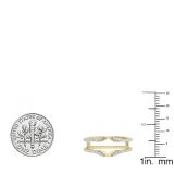 0.25 Carat (ctw) 10K Yellow Gold Round Diamond Ladies Wedding Band Guard Double Ring 1/4 CT