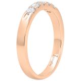0.30 Carat (ctw) 10K Rose Gold Rose Diamond Ladies Anniversary Wedding Band 1/3 CT