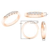 0.30 Carat (ctw) 10K Rose Gold Rose Diamond Ladies Anniversary Wedding Band 1/3 CT