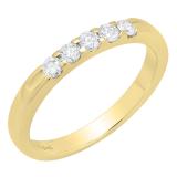 0.30 Carat (ctw) 10K Yellow Gold Yellow Diamond Ladies Anniversary Wedding Band 1/3 CT