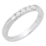 0.30 Carat (ctw) 14K White Gold White Diamond Ladies Anniversary Wedding Band 1/3 CT