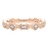 0.15 Carat (ctw) 10K Rose Gold Round Diamond Ladies Eternity Anniversary Wedding Band Ring
