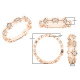 0.15 Carat (ctw) 10K Rose Gold Round Diamond Ladies Eternity Anniversary Wedding Band Ring