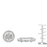 0.15 Carat (ctw) 10K White Gold Round Diamond Ladies Eternity Anniversary Wedding Band Ring