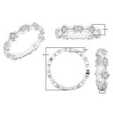 0.15 Carat (ctw) 10K White Gold Round Diamond Ladies Eternity Anniversary Wedding Band Ring