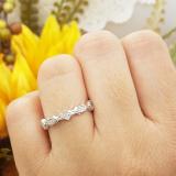 0.15 Carat (ctw) 10K White Gold Round Diamond Ladies Eternity Anniversary Wedding Band Ring