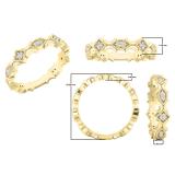 0.15 Carat (ctw) 14K Yellow Gold Round Diamond Ladies Eternity Anniversary Wedding Band Ring