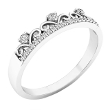 Round White Diamond Princess Tiara Wedding Band for Women (0.10 ctw, Color I-J, Clarity I2-I3) in 10K White Gold
