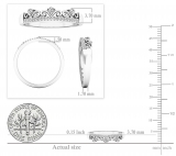 Round White Diamond Princess Tiara Wedding Band for Women (0.10 ctw, Color I-J, Clarity I2-I3) in 10K White Gold