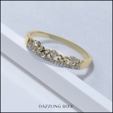 Round White Diamond Princess Tiara Wedding Band for Women (0.10 ctw, Color I-J, Clarity I2-I3) in 10K Yellow Gold