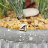 0.04 Carat (ctw) 14K Yellow Gold Black & White Diamond Micro Pave Kite Shape Stud Earring (1pc Only)