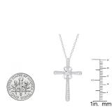0.20 Carat (ctw) Sterling Silver Round Diamond Infinity Cross Pendant 1/5 CT