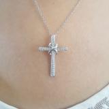 0.20 Carat (ctw) Sterling Silver Round Diamond Infinity Cross Pendant 1/5 CT