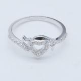 0.20 Carat (ctw) Sterling Silver Round White Diamond Ladies Moms Heart Promise Ring 1/5 CT