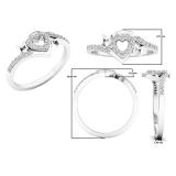 0.20 Carat (ctw) Sterling Silver Round White Diamond Ladies Moms Heart Promise Ring 1/5 CT