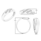 0.12 Carat (ctw) 10K White Gold Round White Diamond Men's Fashion Anniversary Wedding Band