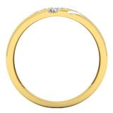 0.12 Carat (ctw) 14K Yellow Gold Round White Diamond Men's Fashion Anniversary Wedding Band