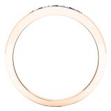 10K Rose Gold Round Blue Sapphire & White Diamond Ladies Seven Stone Anniversary Wedding Band