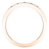 10K Rose Gold Round Blue Sapphire & White Diamond Ladies Anniversary Wedding Band