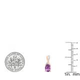 10K Rose Gold 7X5 MM Each Oval Amethyst & Round Diamond Ladies Infinity Drop Earrings