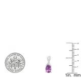 10K White Gold 7X5 MM Each Oval Amethyst & Round Diamond Ladies Infinity Drop Earrings