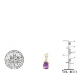 14K Yellow Gold 7X5 MM Each Oval Amethyst & Round Diamond Ladies Infinity Drop Earrings