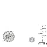 0.50 Carat (ctw) 10K White Gold Round White Diamond Ladies Cluster Style Stud Earrings 1/2 CT