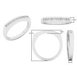 0.20 Carat (ctw) 10K White Gold Round White Diamond Ladies Anniversary Wedding Stackable Band