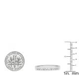 0.20 Carat (ctw) 10K White Gold Round White Diamond Ladies Anniversary Wedding Stackable Band