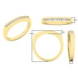 0.20 Carat (ctw) 10K Yellow Gold Round White Diamond Ladies Anniversary Wedding Stackable Band