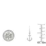 0.20 Carat (ctw) 14K White Gold Round White Diamond Cross Drop Earrings 1/5 CT