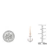 0.20 Carat (ctw) 18K Rose Gold Round White Diamond Cross Drop Earrings 1/5 CT