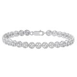 0.45 Carat (ctw) Sterling Silver Round White Diamond Ladies Tennis Bracelet 1/2 CT