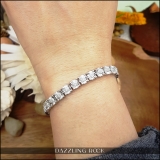0.25 Carat (ctw) Sterling Silver Round White Diamond Ladies Tennis Bracelet 1/4 CT