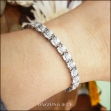 0.25 Carat (ctw) Sterling Silver Round White Diamond Ladies Tennis Bracelet 1/4 CT