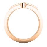 0.18 Carat (ctw) 10K Rose Gold Round White Diamond Cocktail Heart Shape Right Hand Ring