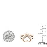 0.18 Carat (ctw) 10K Rose Gold Round White Diamond Cocktail Heart Shape Right Hand Ring