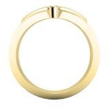 0.18 Carat (ctw) 10K Yellow Gold Round White Diamond Cocktail Heart Shape Right Hand Ring