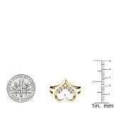 0.18 Carat (ctw) 10K Yellow Gold Round White Diamond Cocktail Heart Shape Right Hand Ring