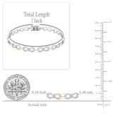 0.55 Carat (ctw) 14K White & Rose Gold Round Diamond Ladies Infinity Tennis Link Bracelet 1/2 CT