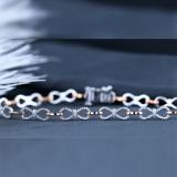 0.55 Carat (ctw) Round Diamond Ladies Infinity Tennis Link Bracelet 1/2 CT 18K White & Rose Gold