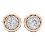 0.40 Carat (ctw) 10K Rose Gold Round White Diamond Ladies Cluster Stud Earrings